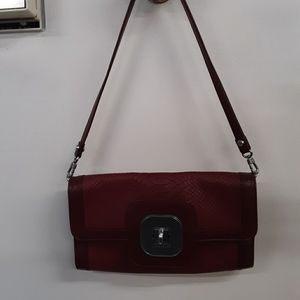 Longchamp Berry Leather Shoulder Bag Clutch